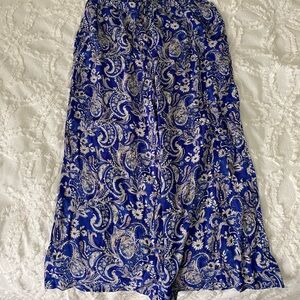 Philosophy Royal Blue Paisley Wide Leg Pants